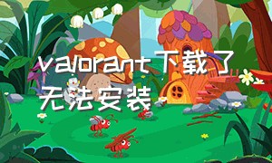 valorant下载了无法安装