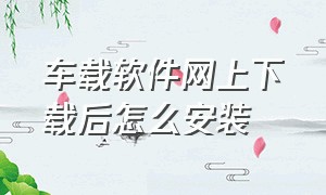 车载软件网上下载后怎么安装