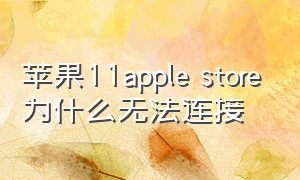 苹果11apple store为什么无法连接