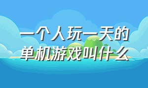 一个人玩一天的单机游戏叫什么（一个人带着一群精灵的单机游戏）