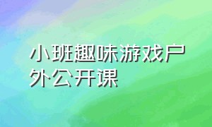 小班趣味游戏户外公开课