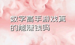 数字高手游戏真的能赚钱吗