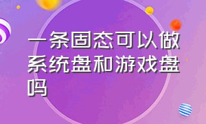 一条固态可以做系统盘和游戏盘吗（固态一个系统一个游戏可以吗）