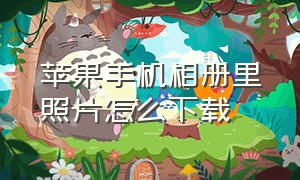 苹果手机相册里照片怎么下载