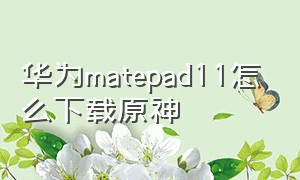 华为matepad11怎么下载原神