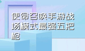 使命召唤手游战场模式最强五把枪