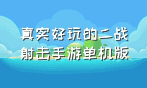 真实好玩的二战射击手游单机版