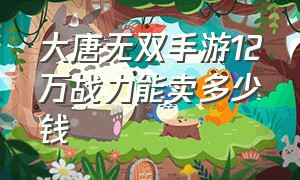 大唐无双手游12万战力能卖多少钱