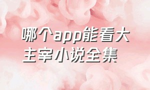 哪个app能看大主宰小说全集