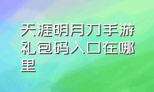 天涯明月刀手游礼包码入口在哪里