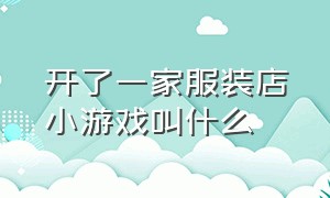 开了一家服装店小游戏叫什么