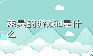 象昊的游戏id是什么