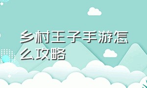 乡村王子手游怎么攻略