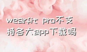 wearfit pro不支持各大app下载吗
