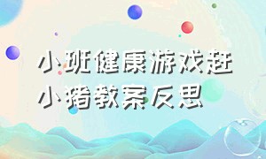 小班健康游戏赶小猪教案反思