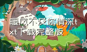 暖风不及你情深txt下载完整版（暖风不及你情深txt全文免费下载）