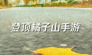 登顶橘子山手游（登顶橘子山手游攻略）