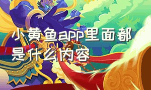 小黄鱼app里面都是什么内容（小黄鱼app里面都是什么内容的软件）