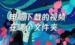 电脑下载的视频在哪个文件夹（电脑下载视频在电脑哪里找）