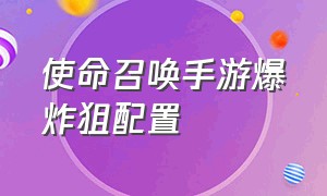 使命召唤手游爆炸狙配置