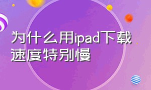 为什么用ipad下载速度特别慢