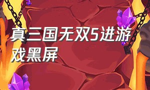 真三国无双5进游戏黑屏