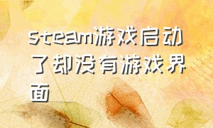 steam游戏启动了却没有游戏界面