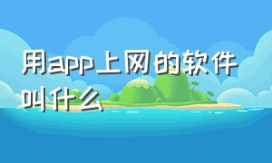 用app上网的软件叫什么