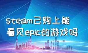 steam已购上能看见epic的游戏吗