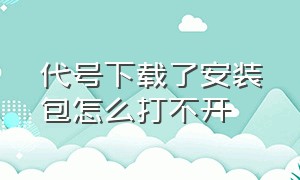 代号下载了安装包怎么打不开