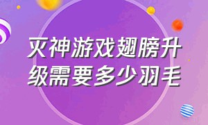 灭神游戏翅膀升级需要多少羽毛