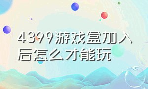 4399游戏盒加入后怎么才能玩