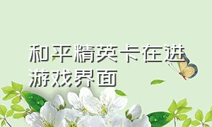 和平精英卡在进游戏界面