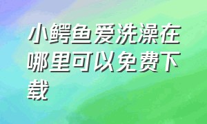 小鳄鱼爱洗澡在哪里可以免费下载