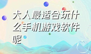 大人最适合玩什么手机游戏软件呢