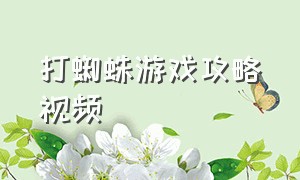 打蜘蛛游戏攻略视频（杀死蜘蛛游戏攻略）