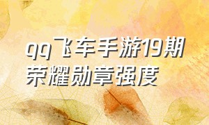 qq飞车手游19期荣耀勋章强度（qq飞车手游荣耀勋章20期结束）