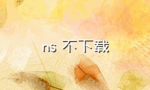 ns 不下载