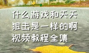 什么游戏和天天狙击是一样的啊视频教程全集（什么游戏和天天狙击是一样的啊视频教程全集免费观看）