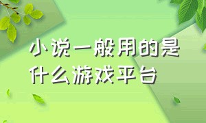 小说一般用的是什么游戏平台