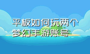 平板如何玩两个梦幻手游账号