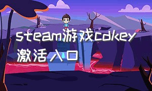 steam游戏cdkey激活入口