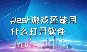 flash游戏还能用什么打开软件