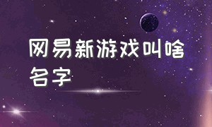 网易新游戏叫啥名字