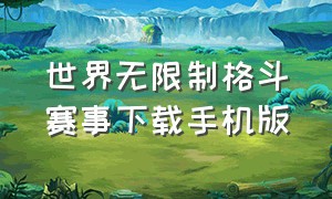 世界无限制格斗赛事下载手机版