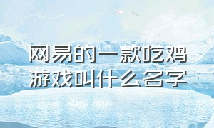 网易的一款吃鸡游戏叫什么名字（网易的一款吃鸡游戏叫什么名字啊）