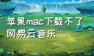 苹果mac下载不了网易云音乐