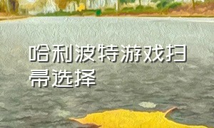 哈利波特游戏扫帚选择