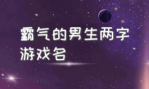 霸气的男生两字游戏名