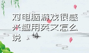 对电脑游戏很感兴趣用英文怎么说